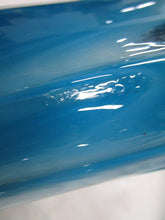 Load image into Gallery viewer, Vintage Retro Thick Aqua/Clear Art Glass Large Petal Vase