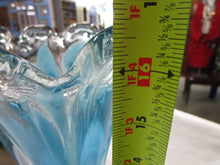 Load image into Gallery viewer, Vintage Retro Thick Aqua/Clear Art Glass Large Petal Vase