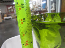Load image into Gallery viewer, Green Optic Dot Glass Pedestal Tall Vase