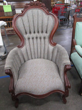 Load image into Gallery viewer, Chair, Victorian Parlor Rosewood Blue and Brown modern fabric