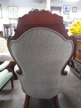 Load image into Gallery viewer, Chair, Victorian Parlor Rosewood Blue and Brown modern fabric