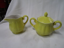 Load image into Gallery viewer, Vintage Buttercup Federalist Ironstone Lemon Yellow Creamer and Sugar Set