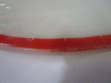 Load image into Gallery viewer, Vintage Fire King White Milk Glass with Red Border Edge Oval Serving Platter