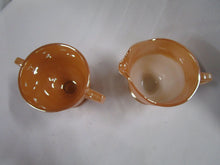 Load image into Gallery viewer, Vintage Fire King Orange Lustre Creamer and Sugar Set