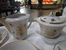 Load image into Gallery viewer, Vintage P. Pastaud Limoges France White Porcelain with Gold Floral Tea Service Set for 10