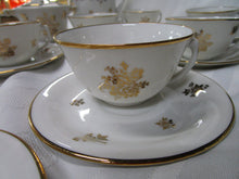 Load image into Gallery viewer, Vintage P. Pastaud Limoges France White Porcelain with Gold Floral Tea Service Set for 10