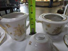 Load image into Gallery viewer, Vintage P. Pastaud Limoges France White Porcelain with Gold Floral Tea Service Set for 10