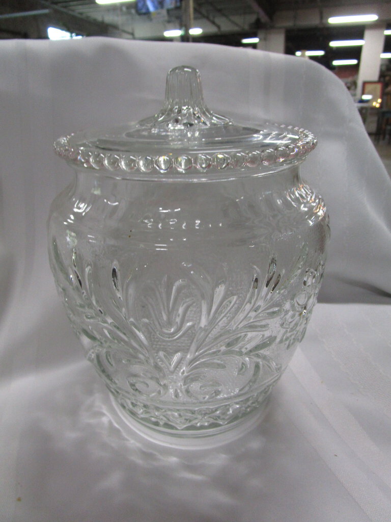 Anchor Hocking Sandwich Style Clear Glass Cookie Biscuit Jar With