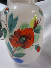 Load image into Gallery viewer, Vintage White Milk Glass Handpainted Poppy Vase