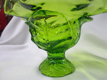 Load image into Gallery viewer, Vintage Viking Glass Green Glass Epic Leaf Compote Dish