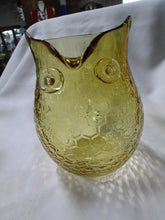 Load image into Gallery viewer, Trautman Amber Honeycomb Glass Owl Pitcher
