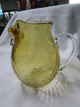 Load image into Gallery viewer, Trautman Amber Honeycomb Glass Owl Pitcher