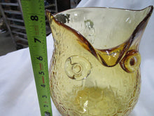 Load image into Gallery viewer, Trautman Amber Honeycomb Glass Owl Pitcher