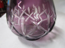 Load image into Gallery viewer, Vintage Purple Amethyst Glass Cut to Clear Votive Lamps Pair