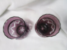 Load image into Gallery viewer, Vintage Purple Amethyst Glass Cut to Clear Votive Lamps Pair