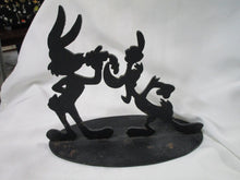 Load image into Gallery viewer, 1992 Tex Welch Bugs Bunny & Daffy Duck Black Metal Shadow Sculpture