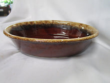 Load image into Gallery viewer, Hull Pottery USA Oven Proof Brown Drip Glaze Oval Serving Baking Dish