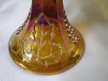 Load image into Gallery viewer, Vintage Amber Carnival Glass Grapes Pedestal Bowl