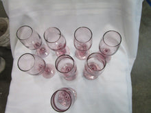 Load image into Gallery viewer, Vintage Purple Glass Rose Wine Stems Set of 8