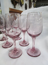 Load image into Gallery viewer, Vintage Purple Glass Rose Wine Stems Set of 8