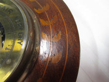 Load image into Gallery viewer, Antique Aneroid Barometer Walnut with Inlay Wall Mount Barometer UNTESTED
