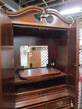 Load image into Gallery viewer, Chippendale Style Cherry TV Media Cabinet with Drawer Storage