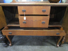 Load image into Gallery viewer, Antique Tiger Oak Server Sideboard with Mirror