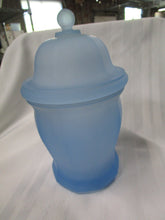 Load image into Gallery viewer, Vintage Indiana Glass Satin Blue Paneled Apothecary Canister Jar
