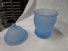 Load image into Gallery viewer, Vintage Indiana Glass Satin Blue Paneled Apothecary Canister Jar
