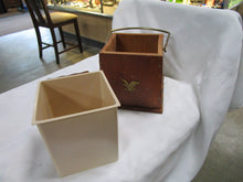 Load image into Gallery viewer, Vintage Solid Wood Salt Box with Metal Handle and Plastic Insert