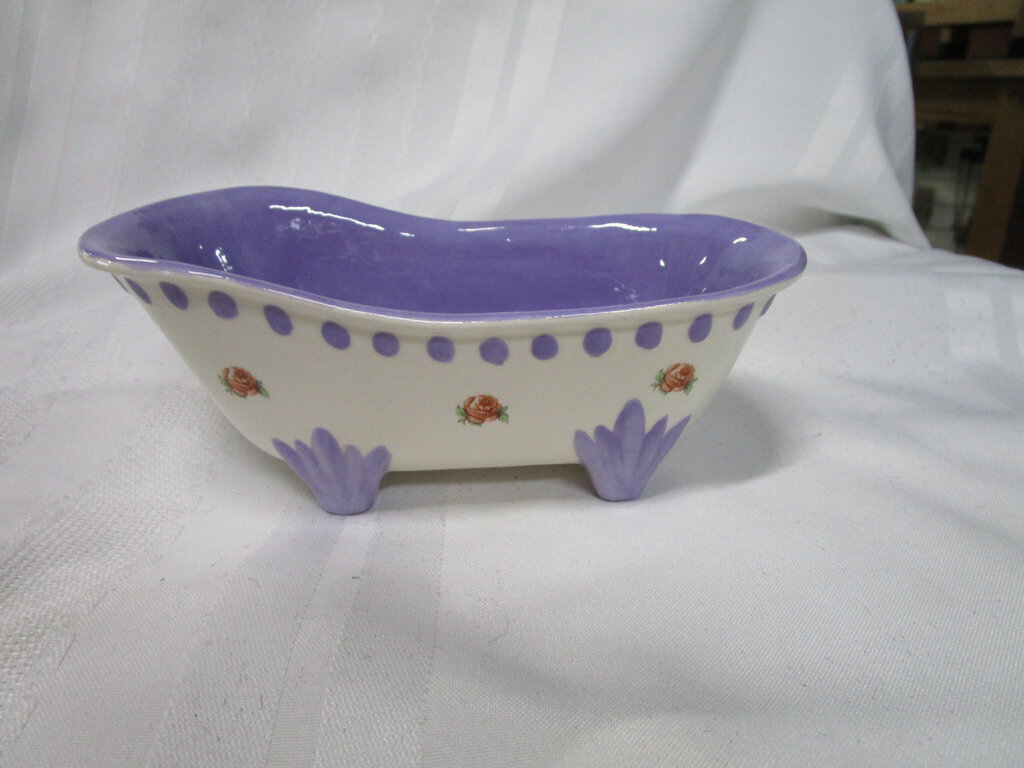 *Small Purple Ceramic Tub Planter, Good Sell – Standpipe Antiques