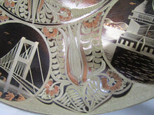 Load image into Gallery viewer, Vintage Turkish Copper Etched Building & Calligraphy Wall Plaque Sign
