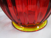 Load image into Gallery viewer, Vintage LE Smith Amberina Glass Large Ribbed Swung Vase