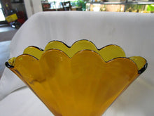 Load image into Gallery viewer, Vintage Art Deco Style Amber Glass Fan Vase
