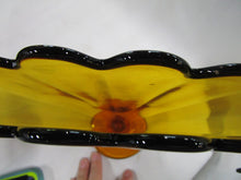 Load image into Gallery viewer, Vintage Art Deco Style Amber Glass Fan Vase
