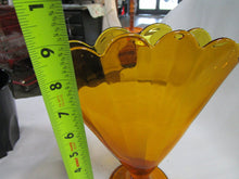 Load image into Gallery viewer, Vintage Art Deco Style Amber Glass Fan Vase