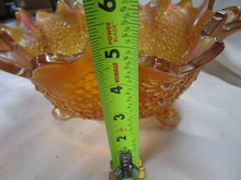 Load image into Gallery viewer, Fenton Marigold Carnival Glass Tree Motif Tripod Fruit Bowl