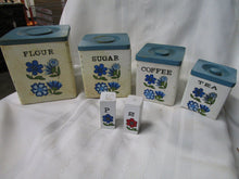 Load image into Gallery viewer, Retro Kitchen Wood Nesting Canister Set with Lids and Salt/Pepper Shaker Set