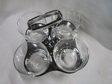 Load image into Gallery viewer, MCM Glass Carry Carousel with (4) Clear Highball Glasses