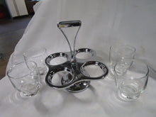 Load image into Gallery viewer, MCM Glass Carry Carousel with (4) Clear Highball Glasses
