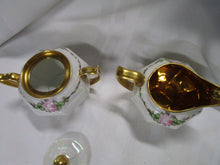 Load image into Gallery viewer, Vintage ZS & C Bavaria White Iridescent Floral Creamer and Sugar Set