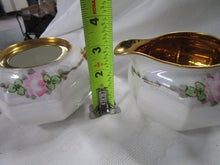 Load image into Gallery viewer, Vintage ZS & C Bavaria White Iridescent Floral Creamer and Sugar Set