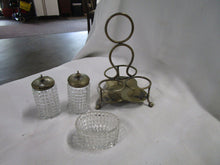 Load image into Gallery viewer, Vintage GB&S Silverplate and Glass Table Condiment Set