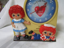 Load image into Gallery viewer, 1974 Janex Raggedy Ann &amp; Andy Talking Alarm Clock NOT WORKING
