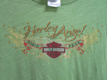 Load image into Gallery viewer, Harley Davidson, 2XL, Womens Shirt, Green Harley Angel, Jacksonville NC