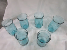 Load image into Gallery viewer, Vintage Turquoise Aqua Glass Beverage Tumblers Set of 6