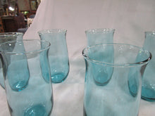 Load image into Gallery viewer, Vintage Turquoise Aqua Glass Beverage Tumblers Set of 6