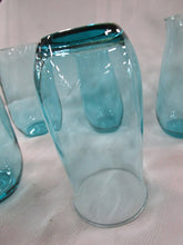 Load image into Gallery viewer, Vintage Turquoise Aqua Glass Beverage Tumblers Set of 6