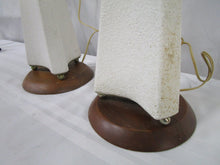 Load image into Gallery viewer, MCM Retro Cherry and Ceramic Angular Tall Lamp Bases Set of 2
