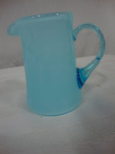 Load image into Gallery viewer, Vintage Fenton 4" Blue Creamer with Clear Blue Applied Handle